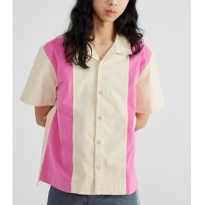 Urban Outfitters Paneled Seersucker Bowling Shirt